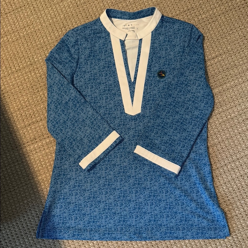 Peter Millar 3/4 Sleeve Top (S) with White Trim